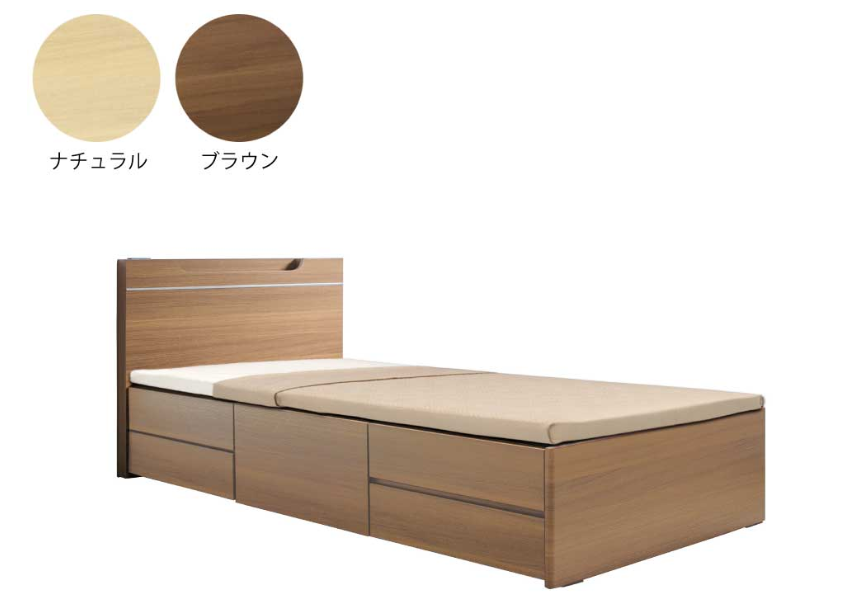 お洒落でお得な収納チェストベッド フレーム キャビネットヘッド 種田家具 雑貨 Zakkashop タネダ