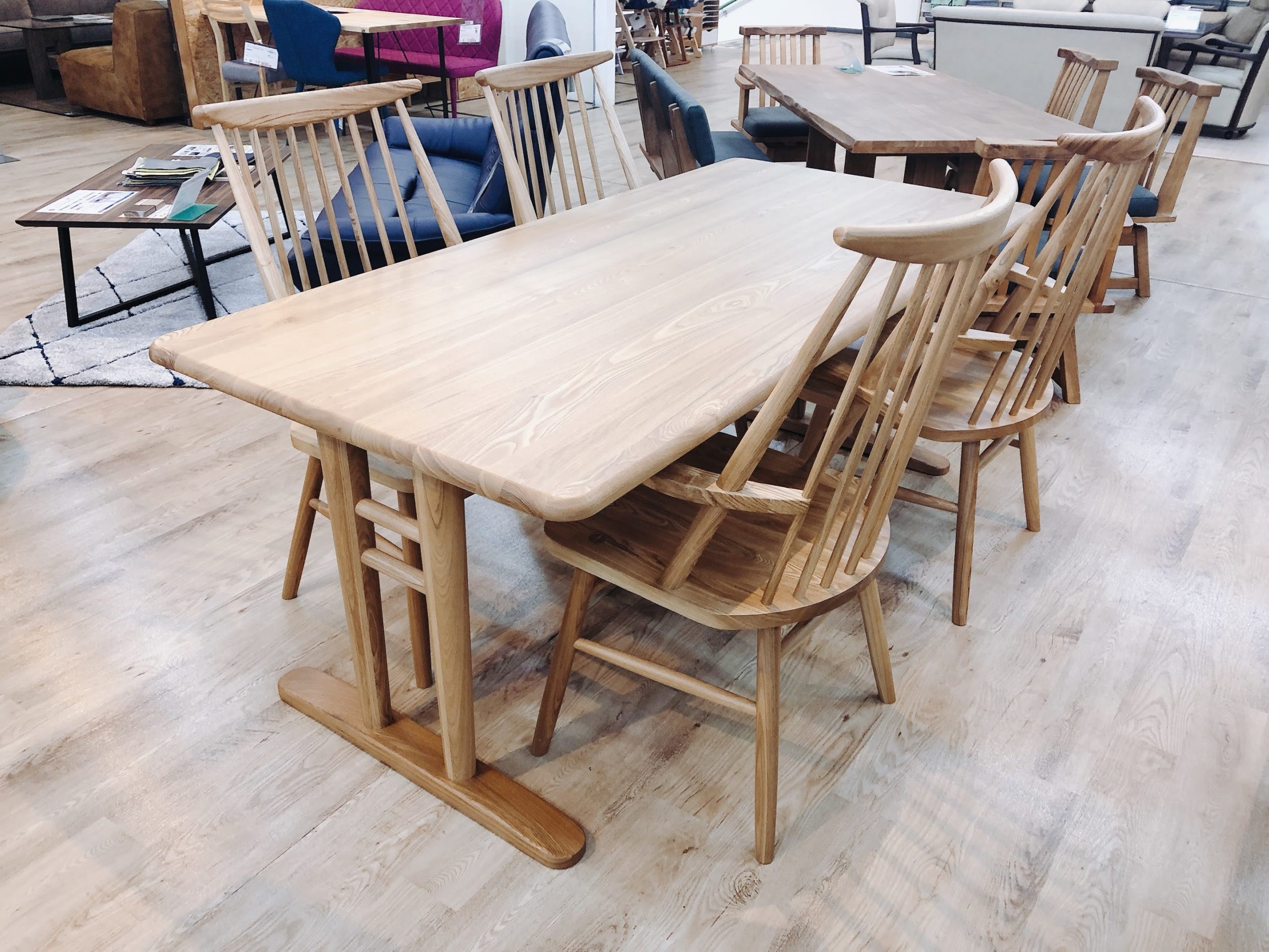 アウトレット家具 高級タモ材 ゆったり180 4人用食堂セット 種田家具 雑貨 Zakkashop 山口県 山口市 下松市 タネダのギフト