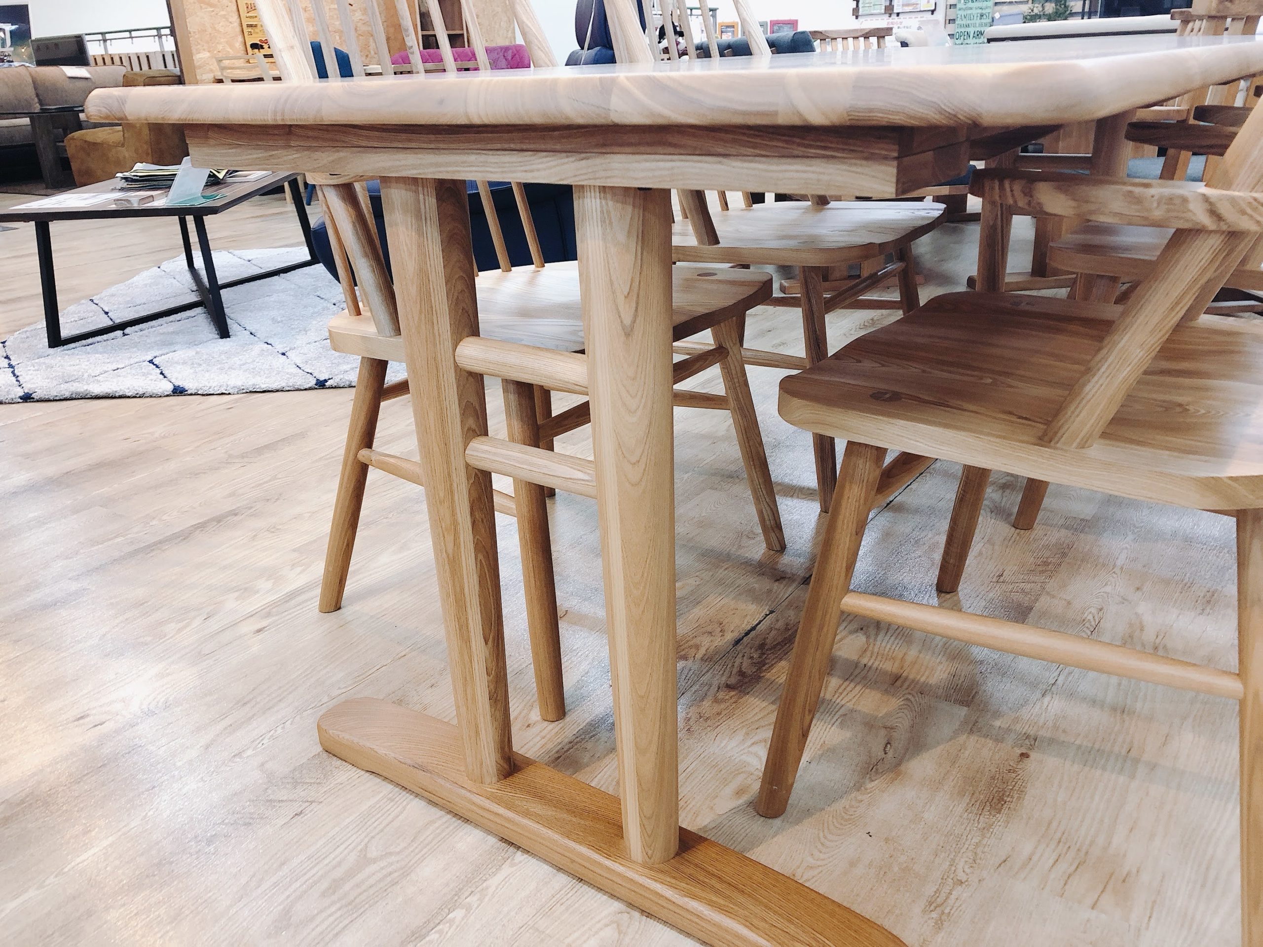 アウトレット家具 高級タモ材 ゆったり180 4人用食堂セット 種田家具 雑貨 Zakkashop 山口県 山口市 下松市 タネダのギフト