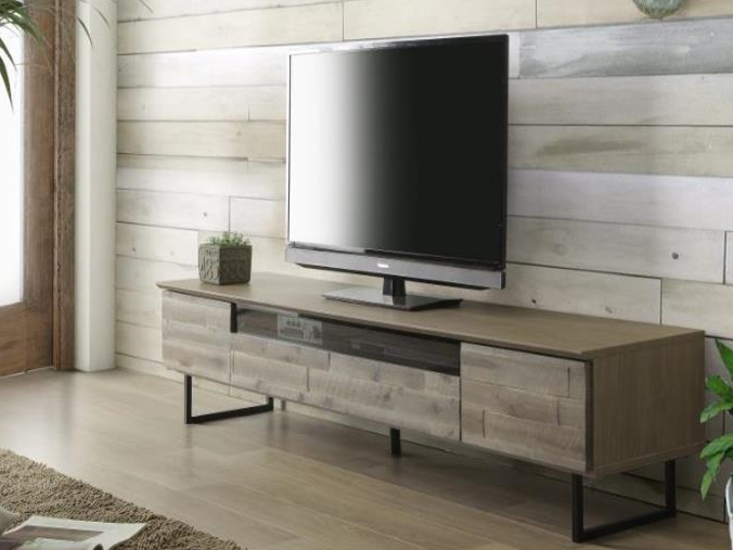 アカシア無垢材とスチール脚の179㎝テレビボード | 種田家具 雑貨 